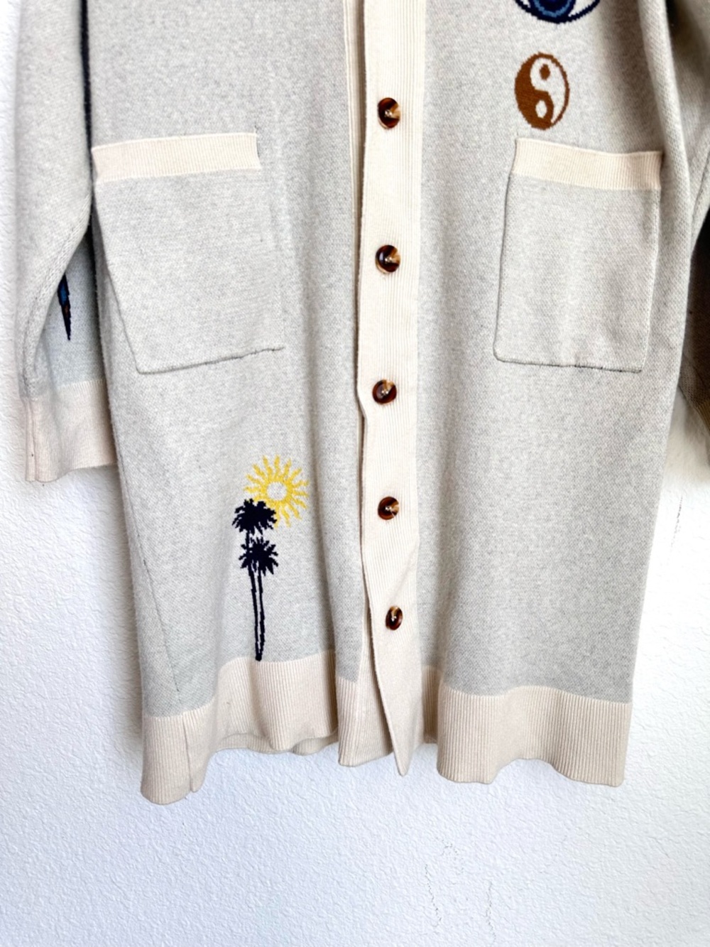 Anthropologie Spiritual Gangster Grateful Sky Estelle Long Cardigan Medium boho - Picture 15 of 15